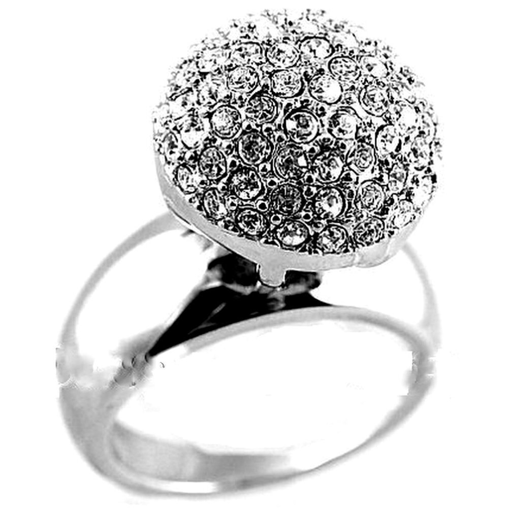 Womens Pave Fancy Snowball Cz Cubic Zirconia Cocktail Party Glam Ring Size 6